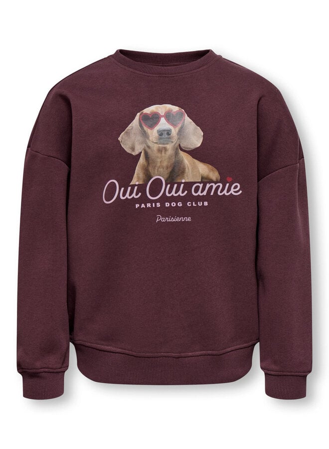 Kids Only - Bila print o-neck sweater - Fudge/Oui