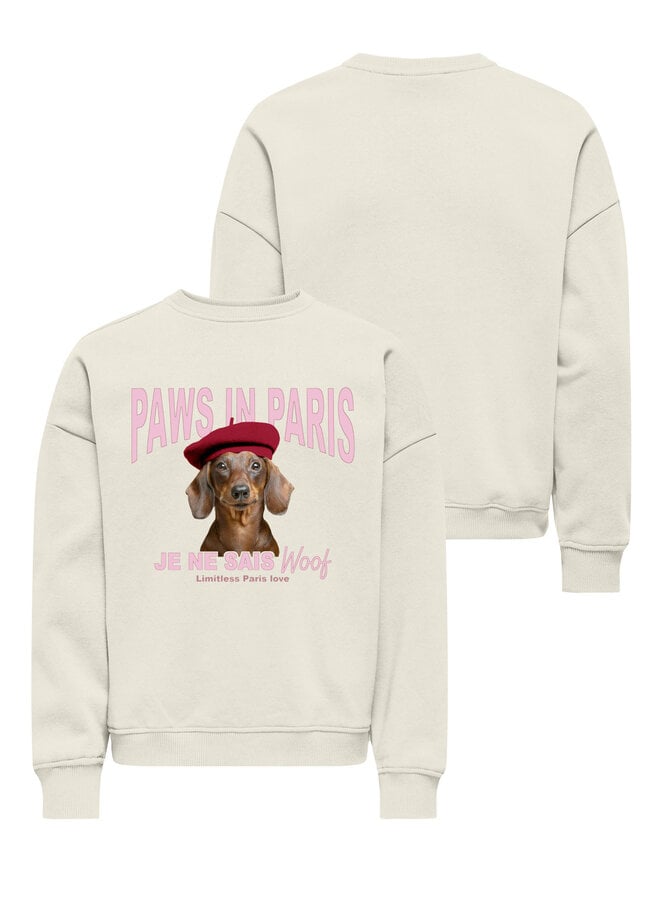 Kids Only - Bila print o-neck sweater - Tofu/Paws