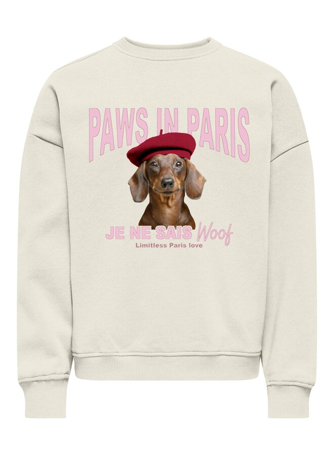 Kids Only - Bila print o-neck sweater - Tofu/Paws