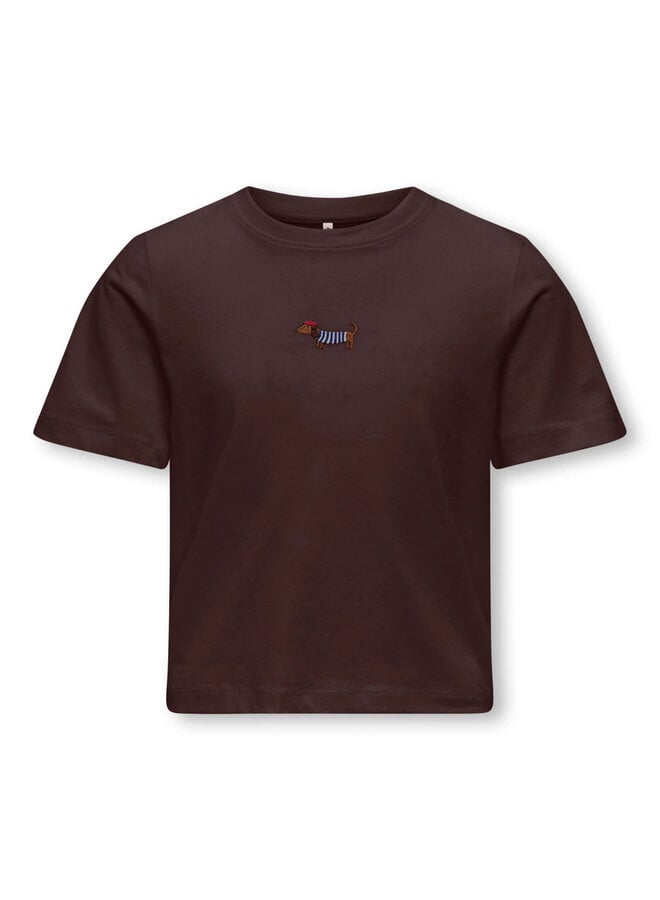 Rex dog top - Coffee bean/Dog embrodery