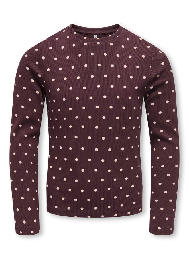Trinny life o-neck top - Fudge dots/Pale lilac