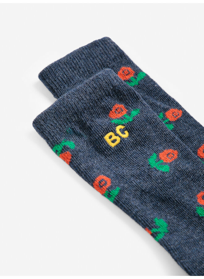 Bobo Choses - Stamp bloom all over long socks - Violet