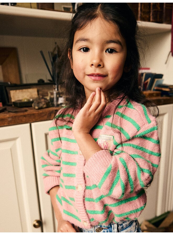 Daily7 - Knitwear striped cardigan - Lilas