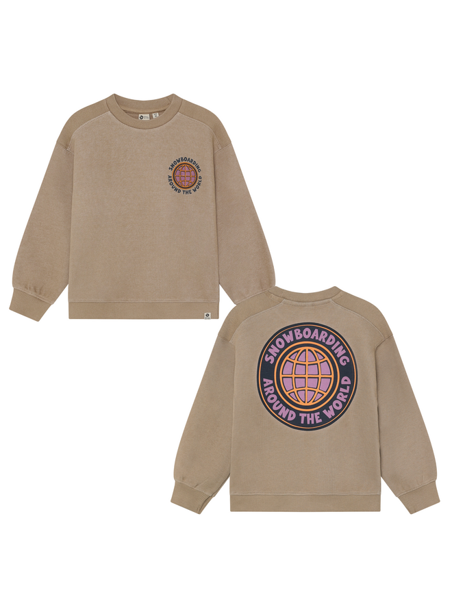 Oversized sweater backprint - Plaza taupe