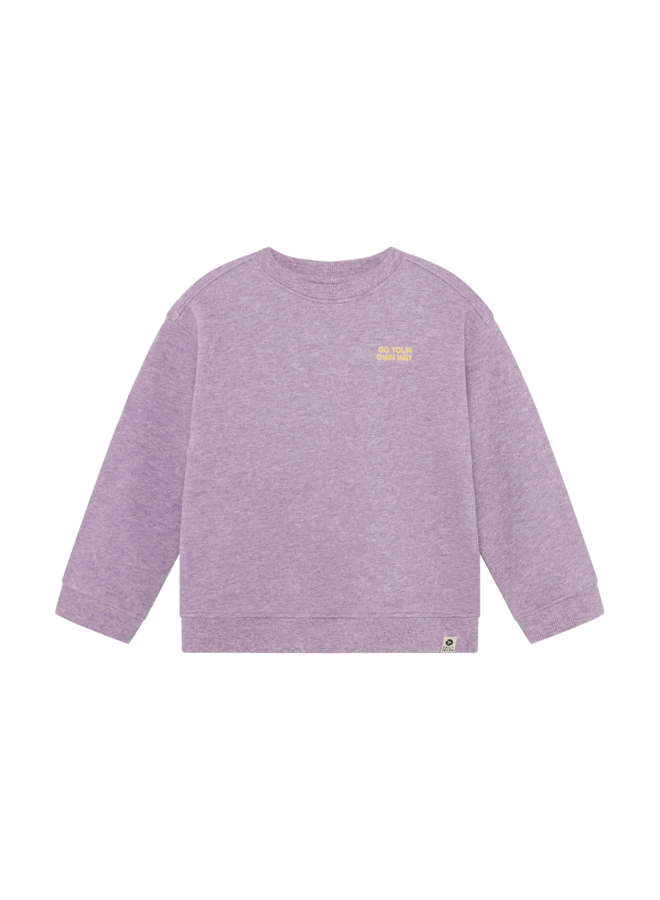 Daily7 - Oversized sweater backprint - Purple melange