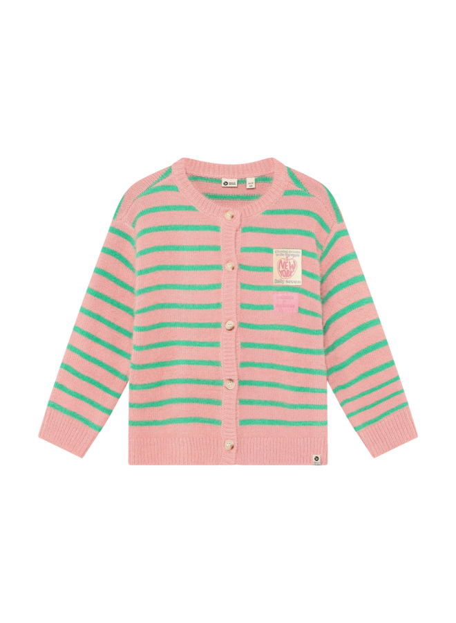 Knitwear striped cardigan - Lilas