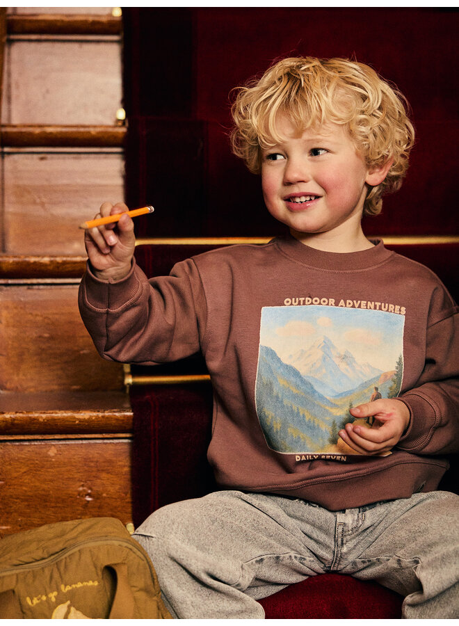 Daily7 - Oversized sweater print - Almond brown