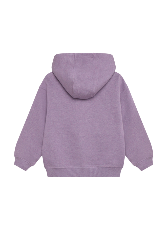 Daily7 - Oversized hoodie chest print - Purple melange