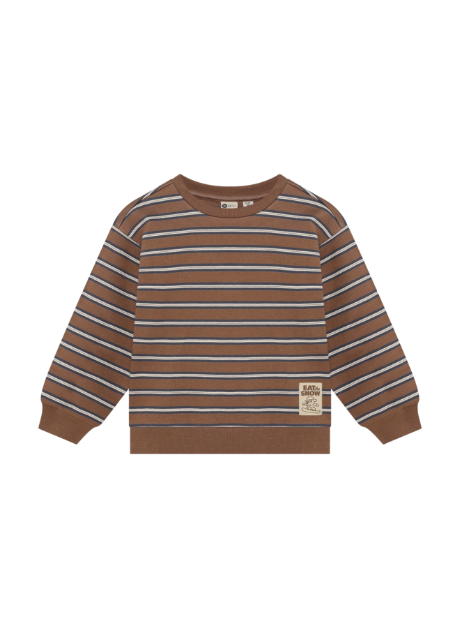 Oversized sweater striped - Almond brown