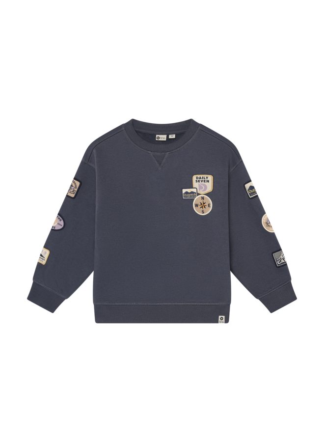 Daily7 - Oversized sweater badges - Odyssey gray