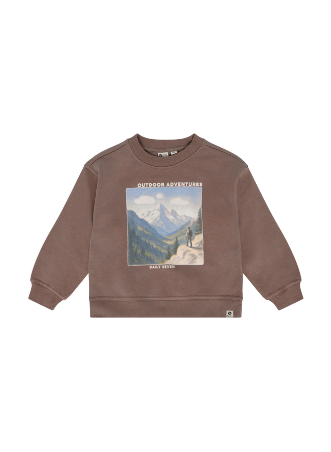 Oversized sweater print - Almond brown