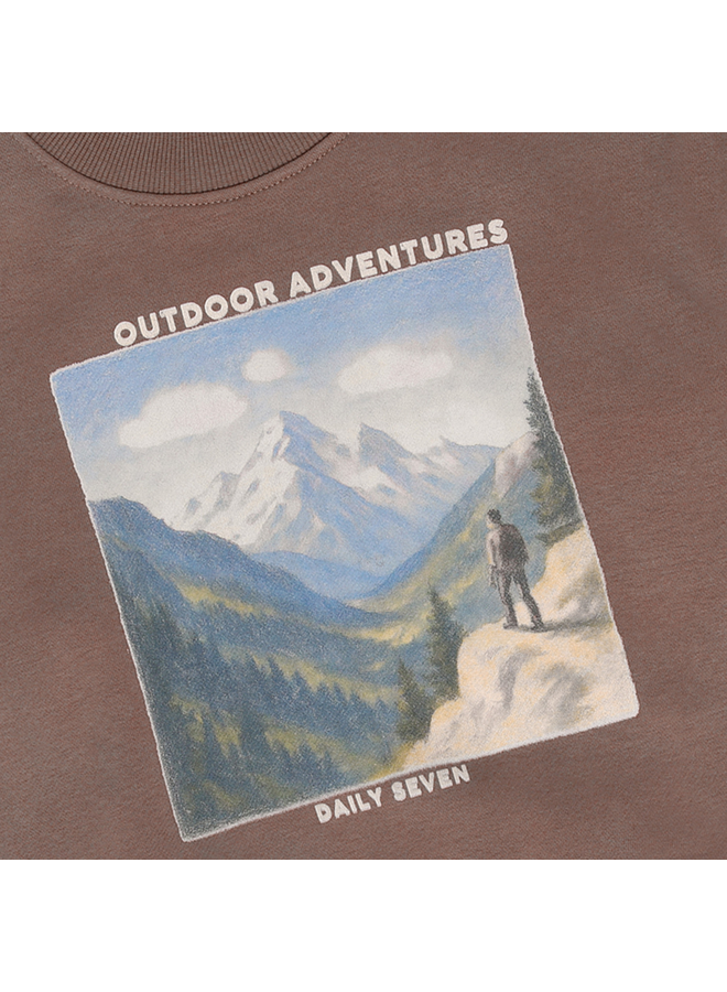 Daily7 - Oversized sweater print - Almond brown