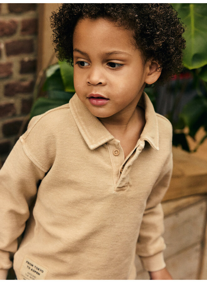 Daily7 - T-shirt longsleeve collar - Ginger root