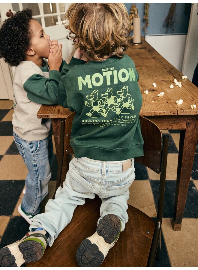 Daily7 - Oversized sweater backprint - Jungle green