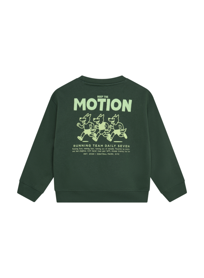 Daily7 - Oversized sweater backprint - Jungle green