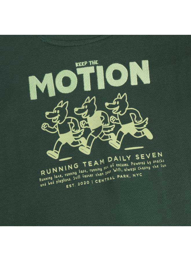 Daily7 - Oversized sweater backprint - Jungle green