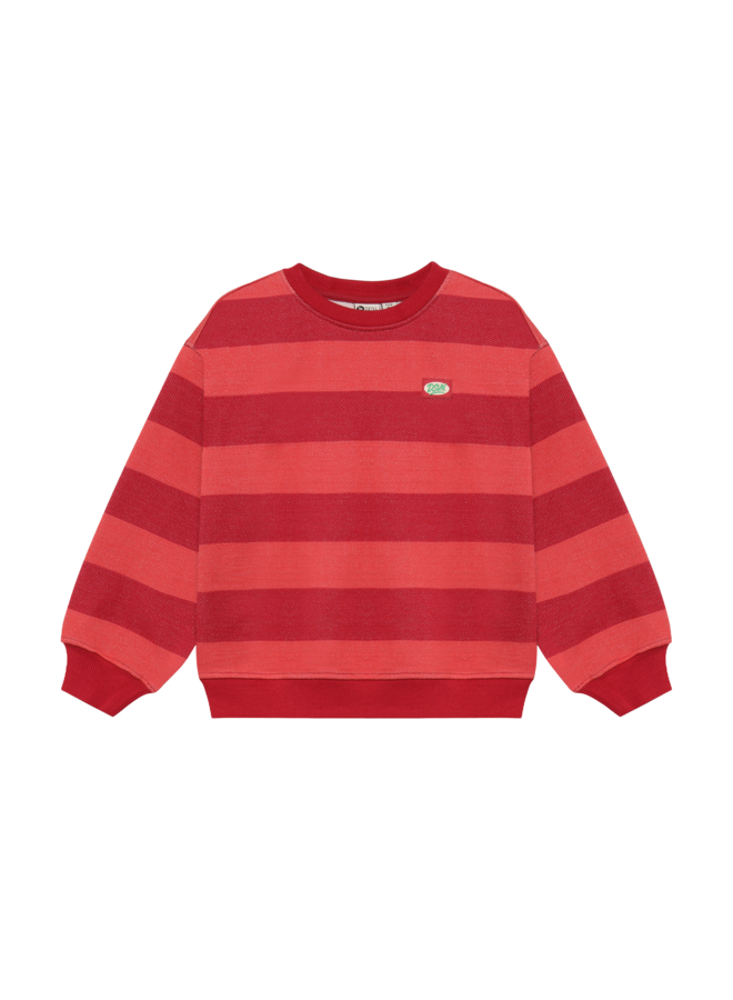 Daily7 - Oversized sweater big stripe - Rythmic red