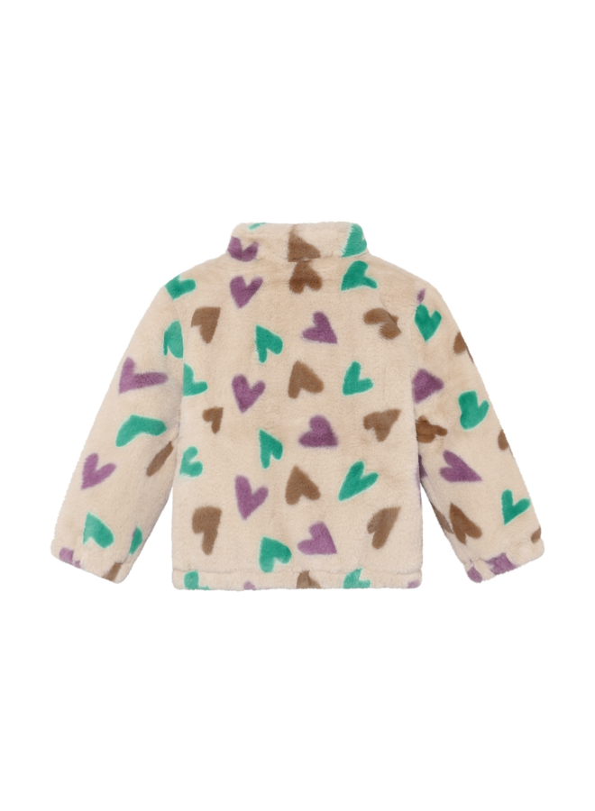 Daily7 - Teddy jacket hearts - Sandshell