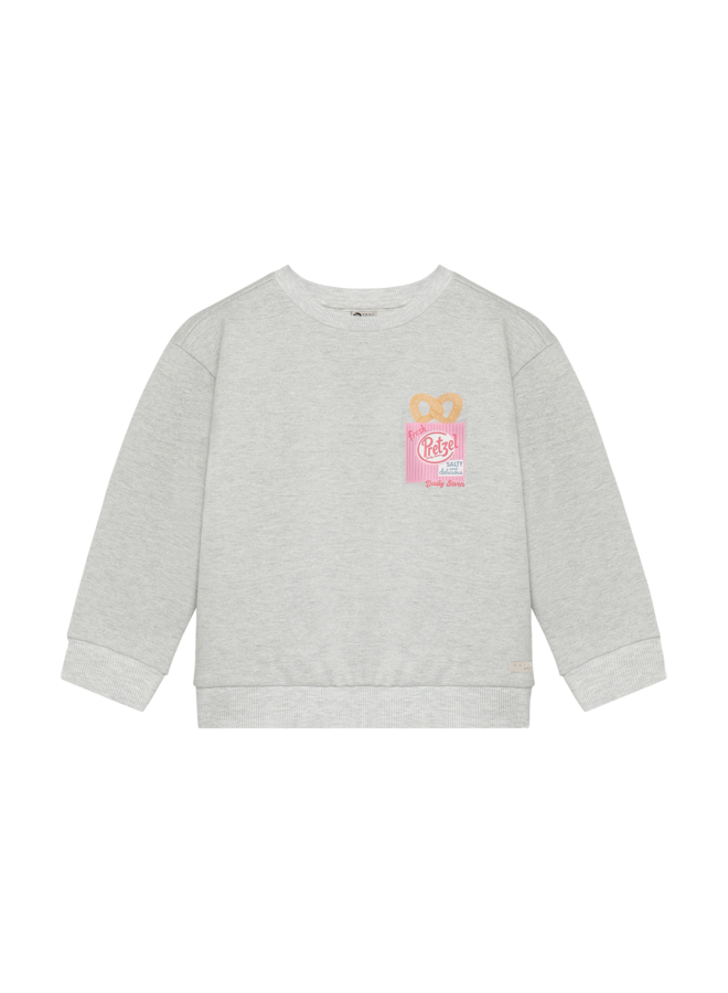 Daily7 - Sweater backprint - Light grey melange