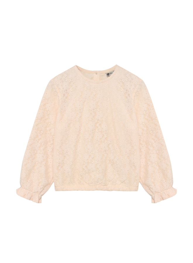 T-shirt longsleeve lace - Mother of pearl