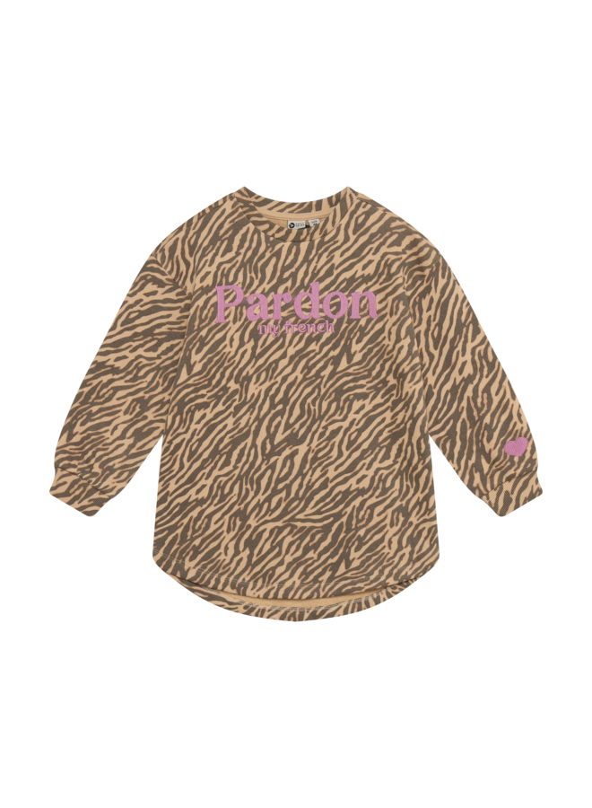 Sweat dress longsleeve animal - Ginger root