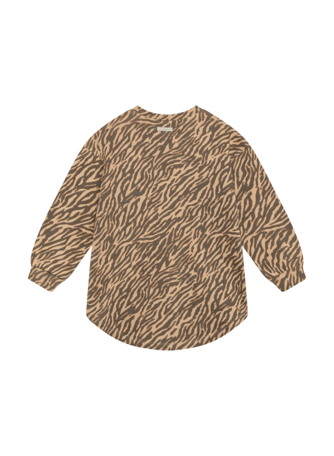 Daily7 - Sweat dress longsleeve animal - Ginger root