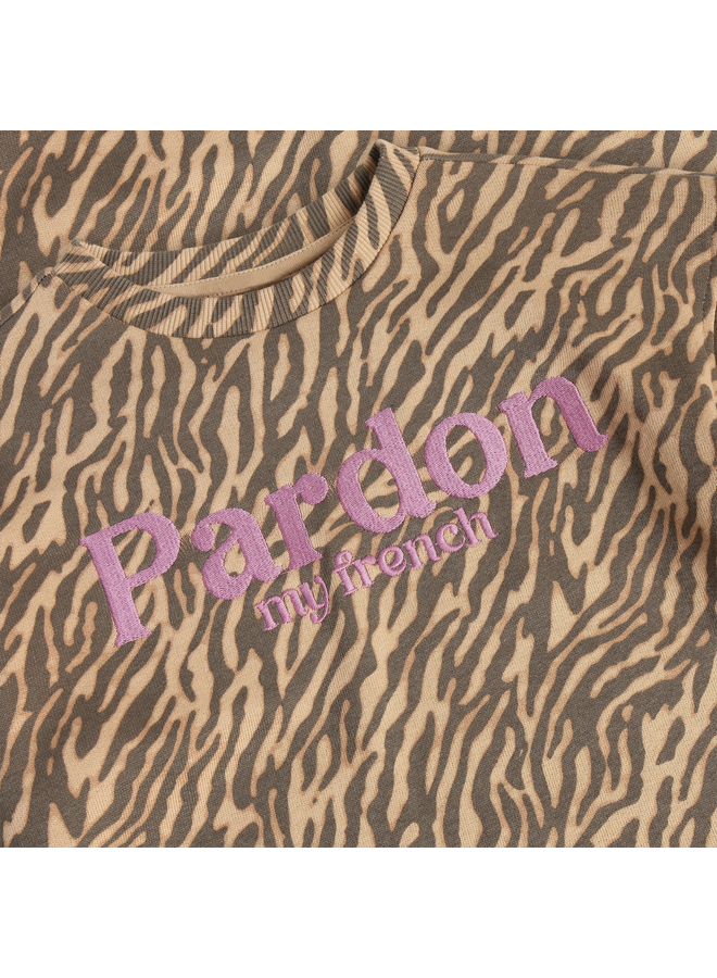Daily7 - Sweat dress longsleeve animal - Ginger root