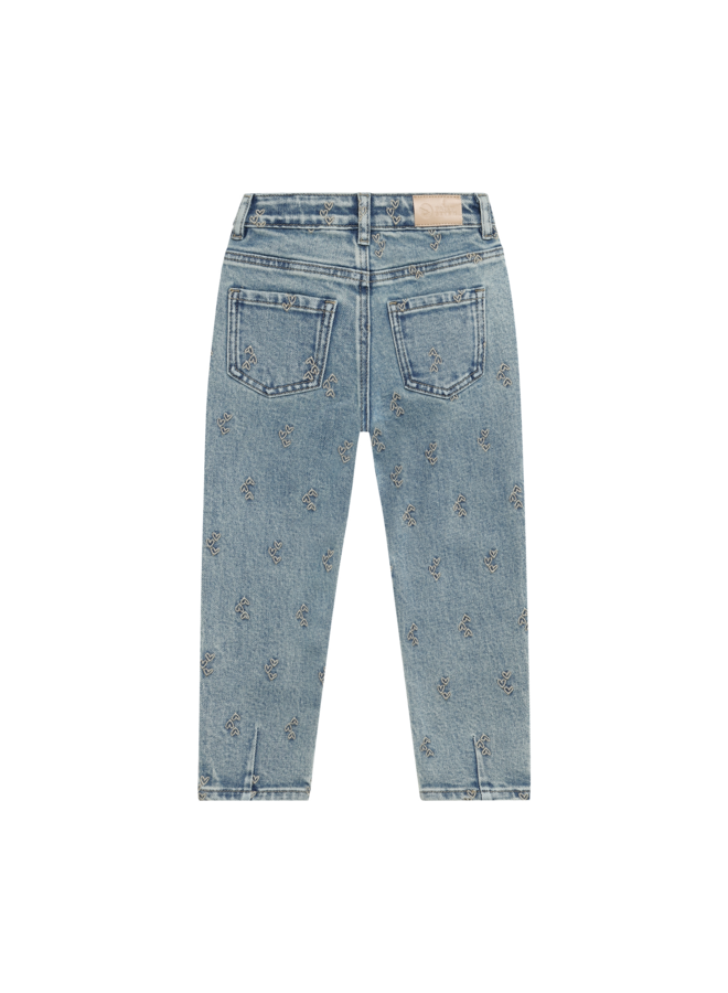 Daily7 - Denim mom fit embroidery - Used medium denim