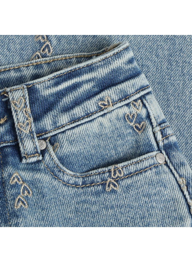 Daily7 - Denim mom fit embroidery - Used medium denim