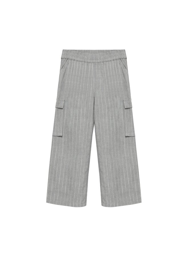 Wide fit pinstripe - Mid grey melange