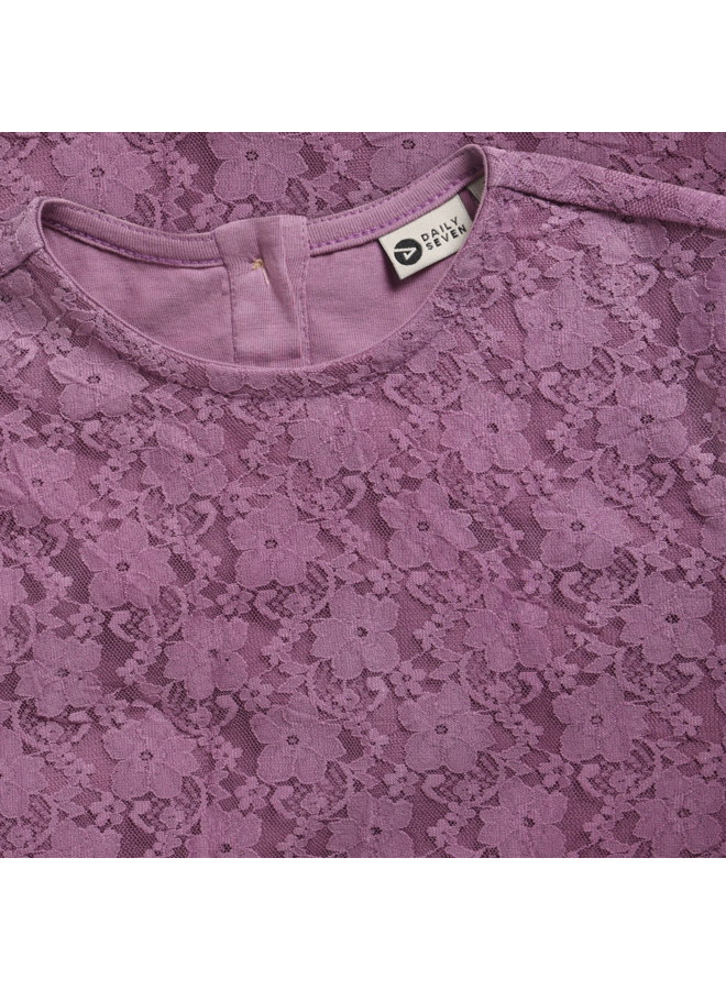 Daily7 - T-shirt longsleeve lace - Valerian