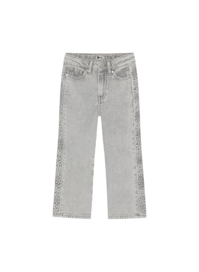 Denim wide fit embossing - Light grey denim