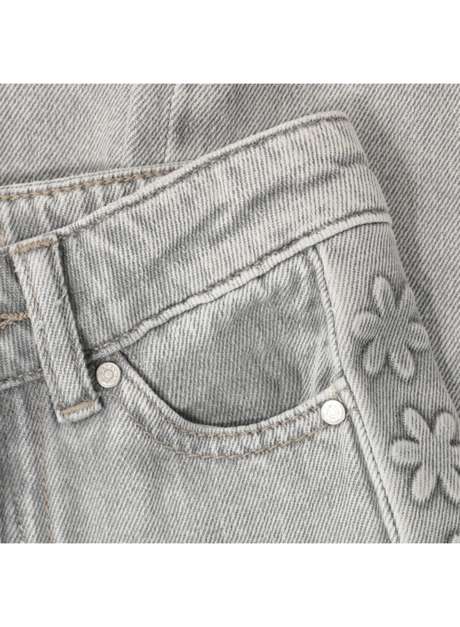Daily7 - Denim wide fit embossing - Light grey denim