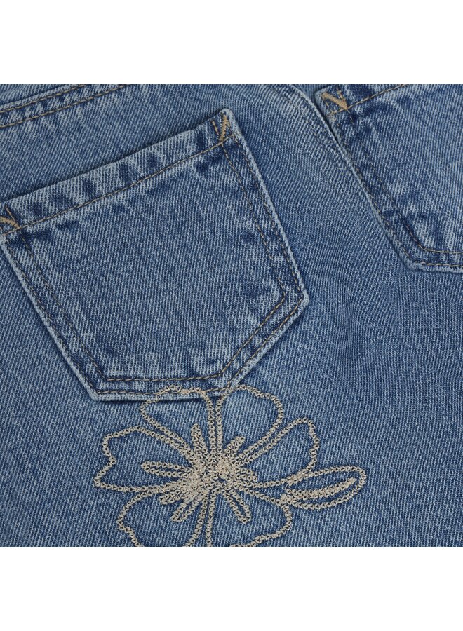 Daily7 - Denim wide fit embroidery - Blue denim