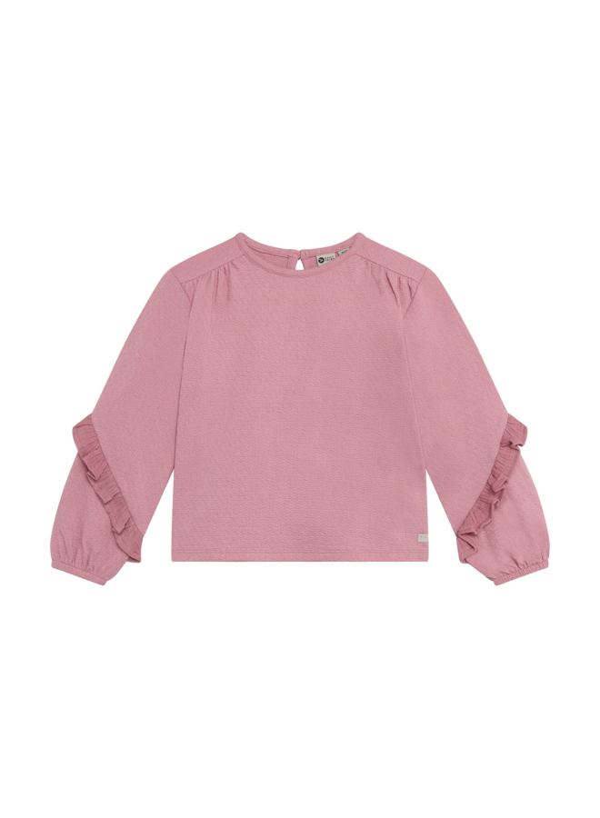 T-shirt longsleeve ruffle - Lilas