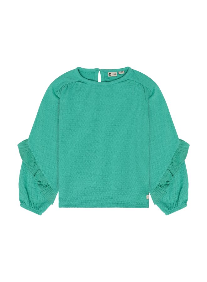 T-shirt longsleeve ruffle - Sea green