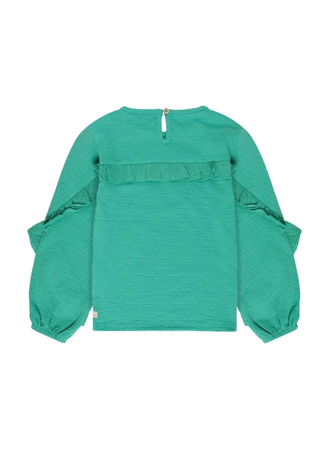 Daily7 - T-shirt longsleeve ruffle - Sea green