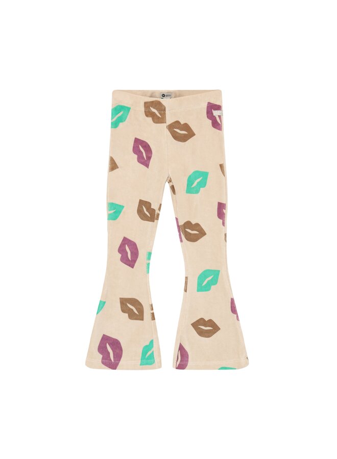 Flared AOP pants - Semolina