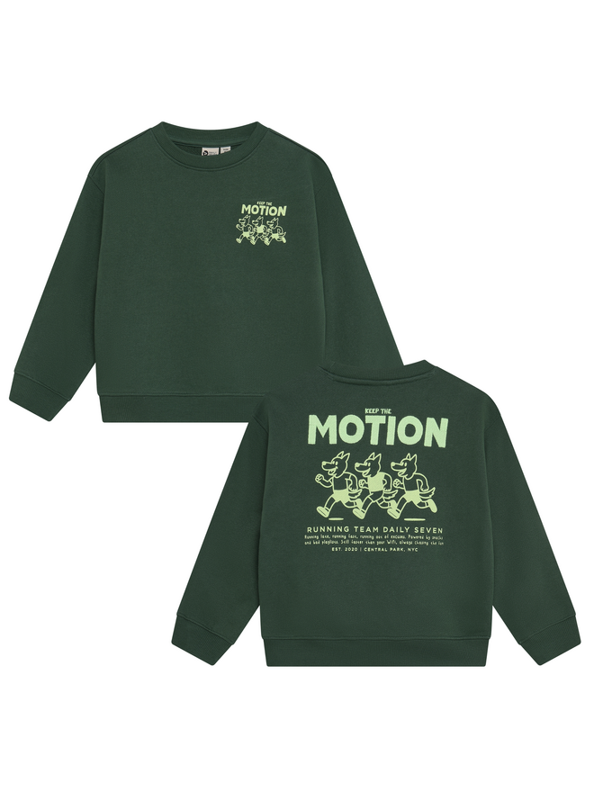 Daily7 - Oversized sweater backprint - Jungle green