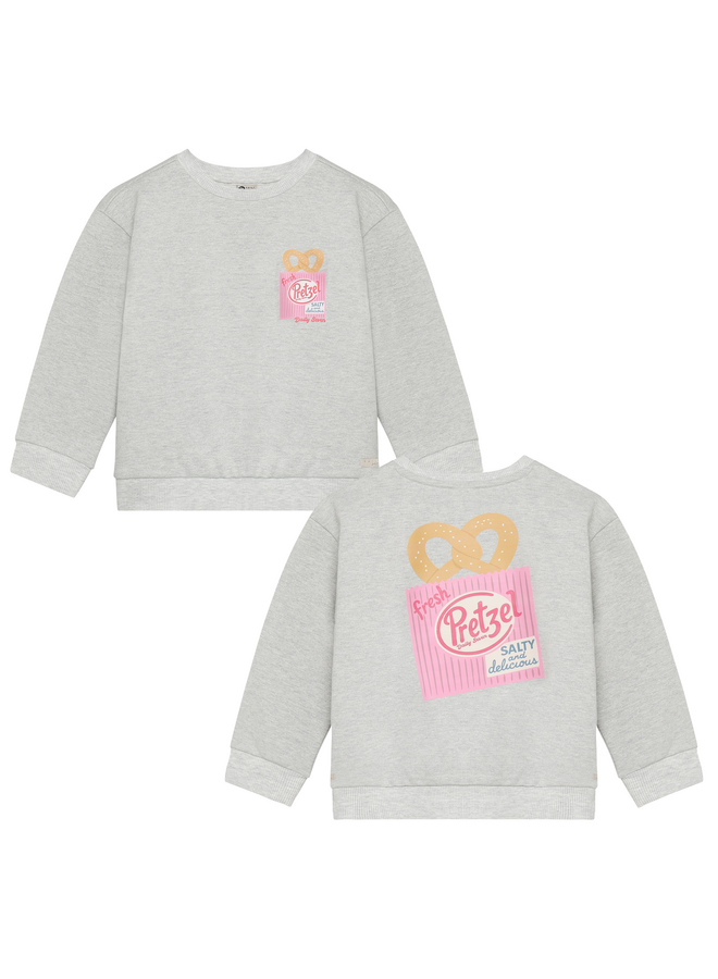 Daily7 - Sweater backprint - Light grey melange