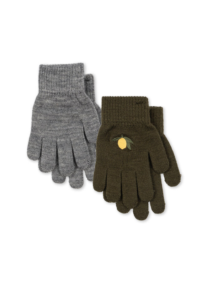 Konges Sløjd - 2-pack filla gloves - Kombu green