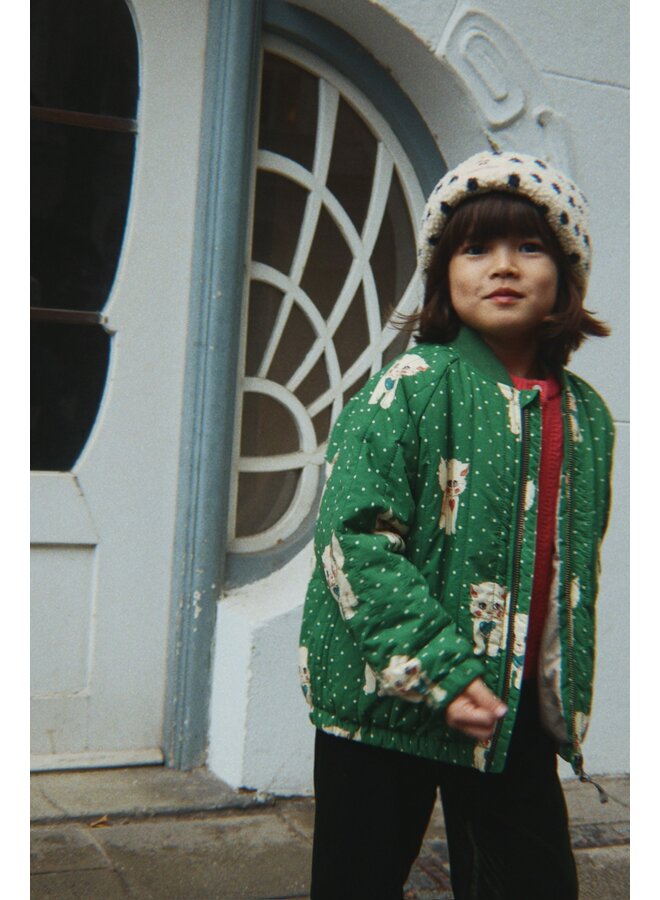 Konges Sløjd - Juno printed bomber jacket - Dot miao verde