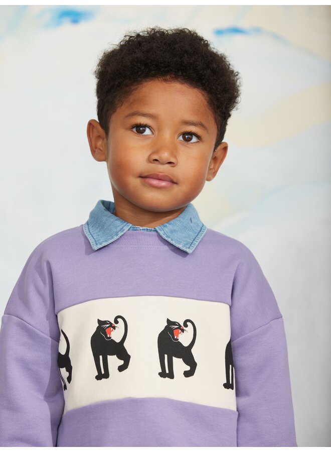 Mini Rodini - Panther panel sweatshirt - Purple