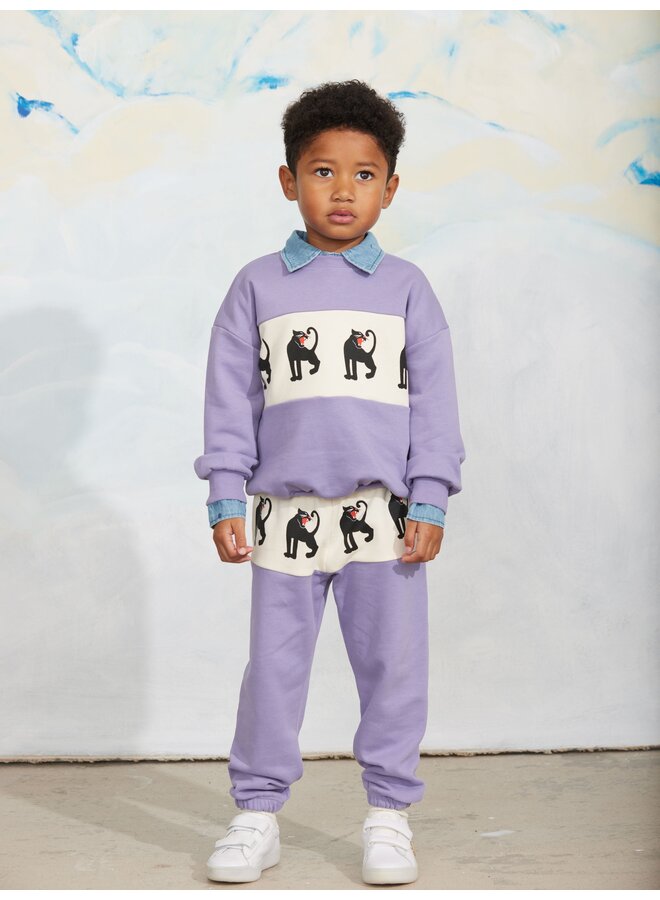 Mini Rodini - Panther panel sweatshirt - Purple