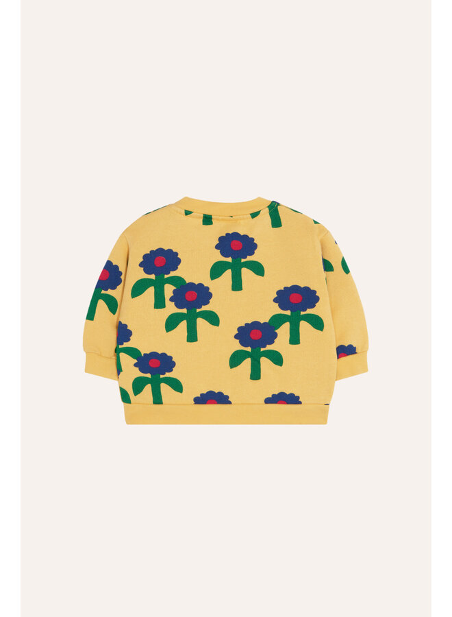 The Campamento - Blue daisies baby sweatshirt - Yellow
