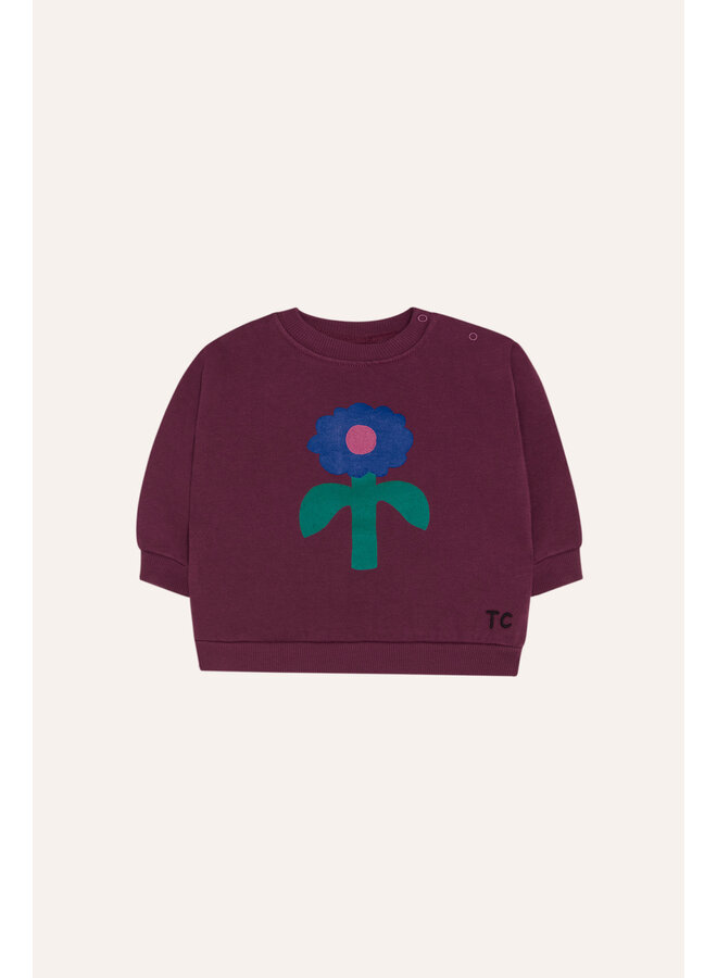 Big blue daisy baby sweatshirt - Burgundy