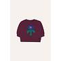 The Campamento - Big blue daisy baby sweatshirt - Burgundy