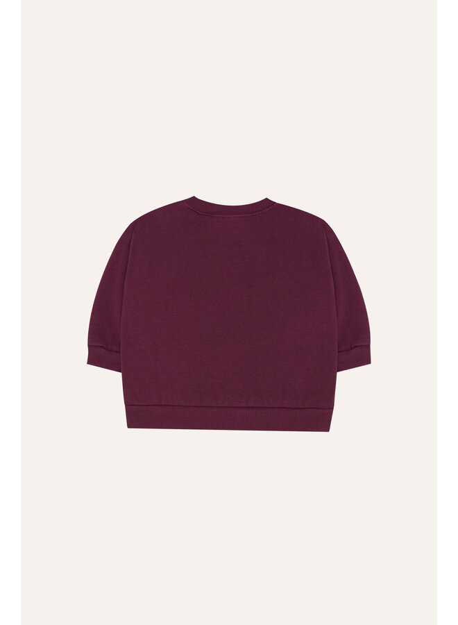 The Campamento - Big blue daisy baby sweatshirt - Burgundy