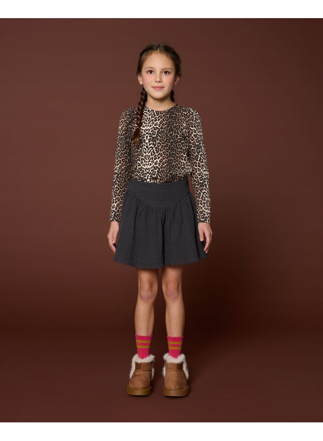 Petit Blush - Puff sleeve top - Leopard AOP