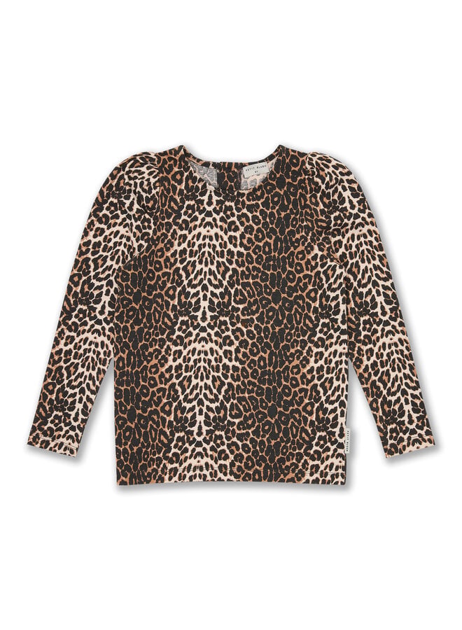 Puff sleeve top - Leopard AOP